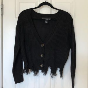 Cute raw hem cardigan.